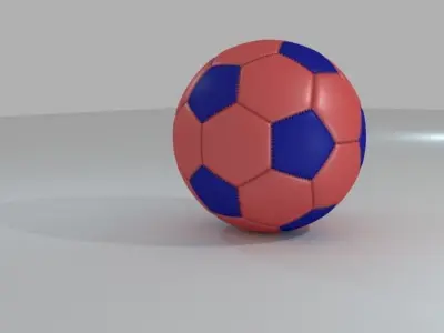 Orange and Blue Football 3D model