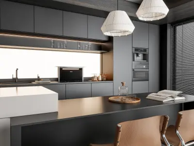 Kitchen Modern interior 92 3D model