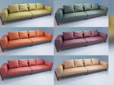  Furniture Studio couch 3D model   Low-poly 3D model
