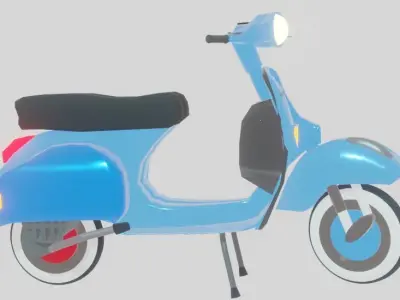 1981 Vespa PX150 Light Blue 3D model