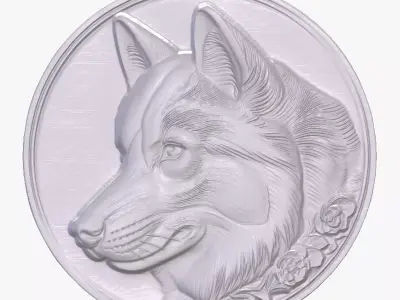 Siberian Husky 2 basrelief for 3D printing 3D print model