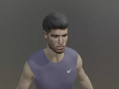 3D Model of a Tennis Champion Carlos Alcaraz Low-poly 3D model