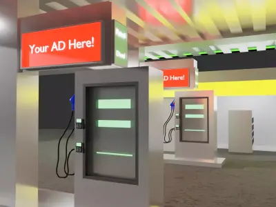 GameReady Stylized Gas Station  Low Poly 3D Environment Asset Free low-poly 3D model