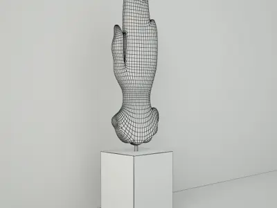 Victorian Brass Hand Paperweight 3D model