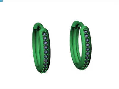 earrings with stones 3D print model