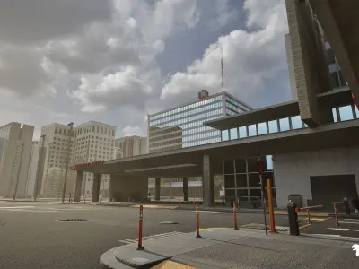 Modern Hospital Environment Low-poly 3D model