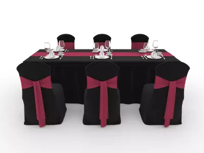 Banquet Table and Chair 135 3D model