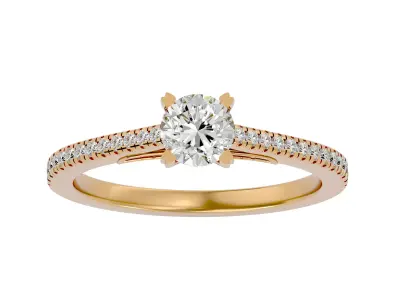Solitaire ring model 3D print model 5