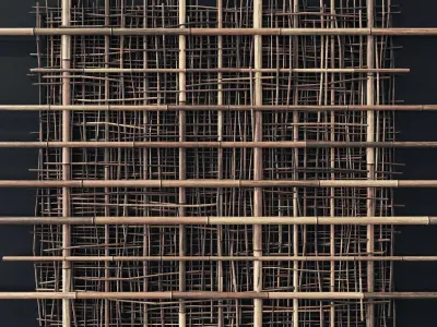 Ceiling bamboo branch cage decor  n1 3D model