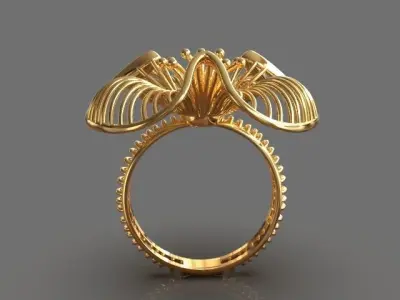 Flower ring 3D print model