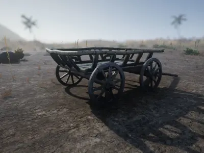 Old Cart Unreal Ready Low-poly 3D model