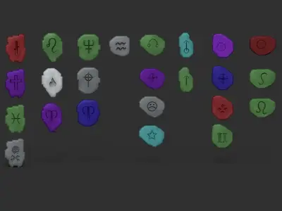 Tibia Runes PACK - All Runes CGI and Printable 3D print model