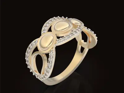 Luxury ring silver gold jewelry printable 3D model 3D print model