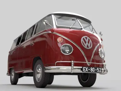 Volkswagen transporter Split Screen Camper Van 1965 3D model