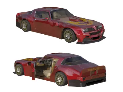 Pontiac Firebird Trans Am 1977 Low-poly 3D model