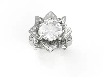 Floral Engagement Ring 3D print model