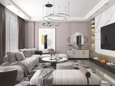 Modern Living Room 3D model