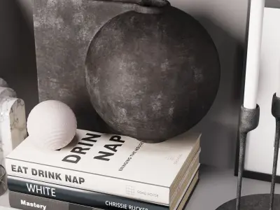 Decorative set 5 shelf 3D model