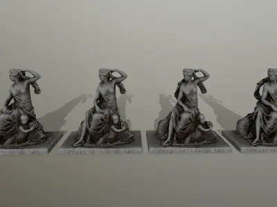 statue 6 of woman holding child Low-poly 3D model