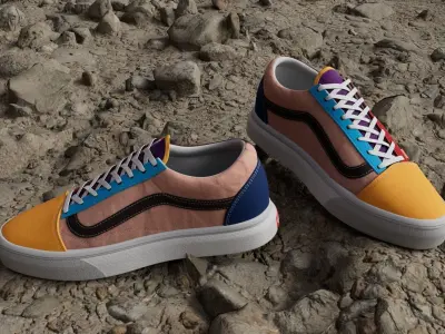 VansVaultOld Skool Multicolor Shoes Low-poly 3D model