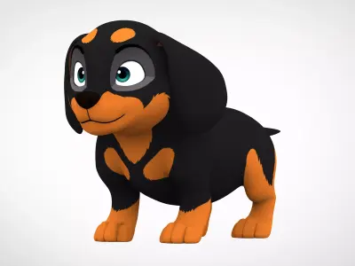 Dachshund  Low-poly 3D model