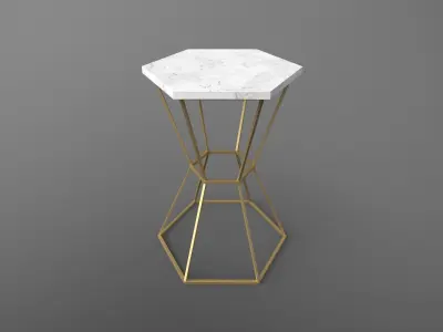 Westford End-Table golden finish Low-poly 3D model