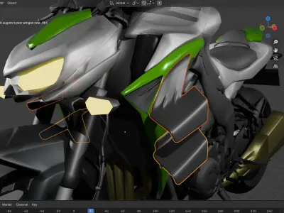 Winglet Spoiler Aleron for KAWASAKI Z1000 3D print model