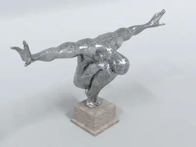 laos Olympic Man Statue 3D model