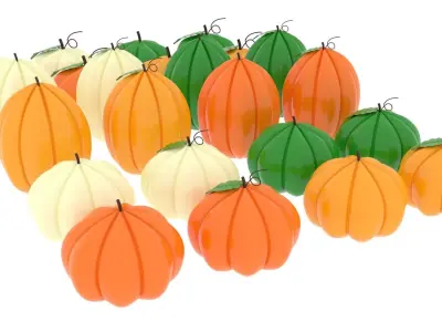 Pumpkin Marzipans Set 3D model