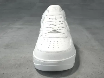 Nike Air Force 1 low white Low-poly 3D model