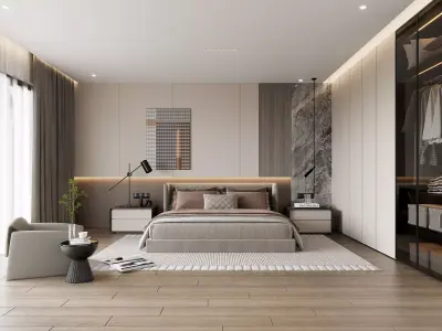 Modern Bedroom 3D Model 3D model