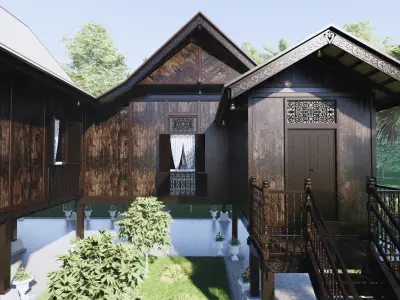 Perlis Traditional House of Malaysia 3D model