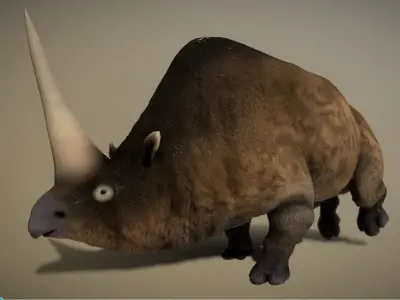 Elasmotherium  Low-poly 3D model