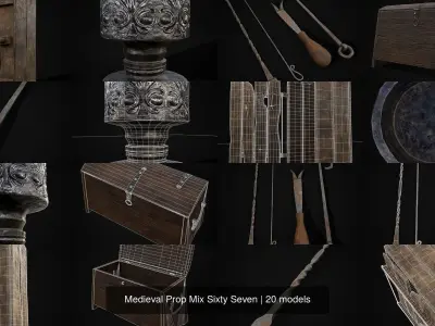 Medieval Prop Mix Sixty Seven 3D Model Collection