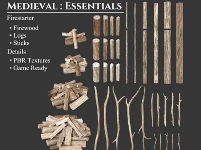 Medieval Collection Camp Fire Wood Set