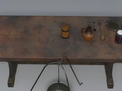 Medieval Set Low-poly 3D model