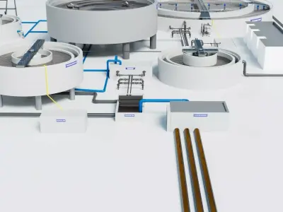 Water Treatment Plant CEPT Low-poly 3D model