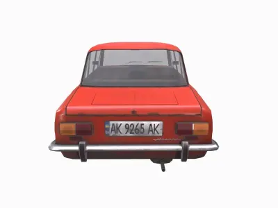Soviet car Lada 2101 Low-poly 3D model