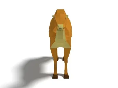 Low Poly Cartoon Camel Low-poly 3D model