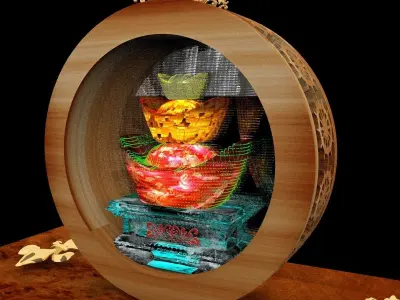 Chinese gold Ingot 3D model