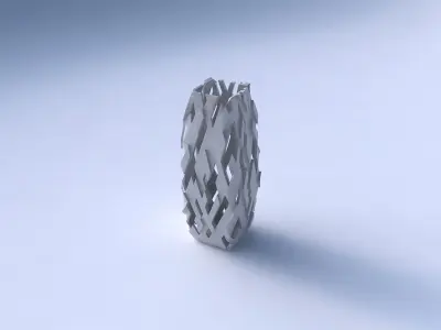 Vase rectangle with cuts and bulges 3D print model