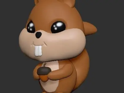 Cute Squirrel  3D print model