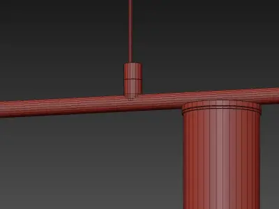 Nordic Light Luxury Long Chandelier 3D model