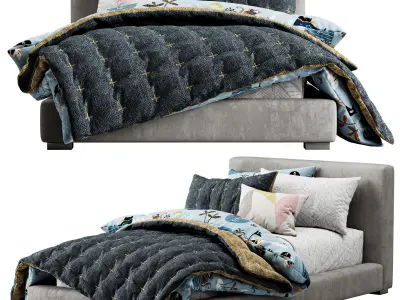 Organic Multi Stripe Sheet Set  3D model