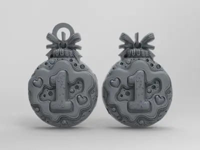 little one first christmas tree decor  3D print model