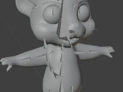 Cartoon Tiger Rigged Base Mesh 3D Model Low-poly 3D model