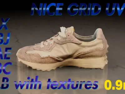 New Balance Lifestyle 327 LP Game ready Low-poly 3D model