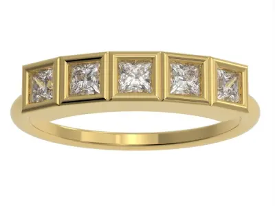 Princess cut bezel ring N8 3D print model
