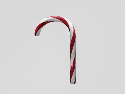 Christmas Candy Cane Low-poly 3D model Low-poly 3D model