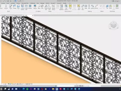 Classic Railing Revit Family type 011 3D model